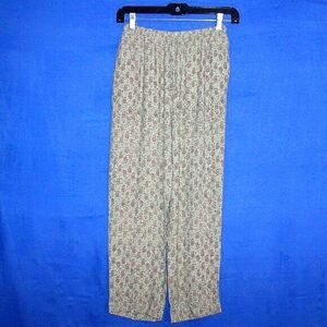 Clio Petites Vintage Rayon Print Pants PS